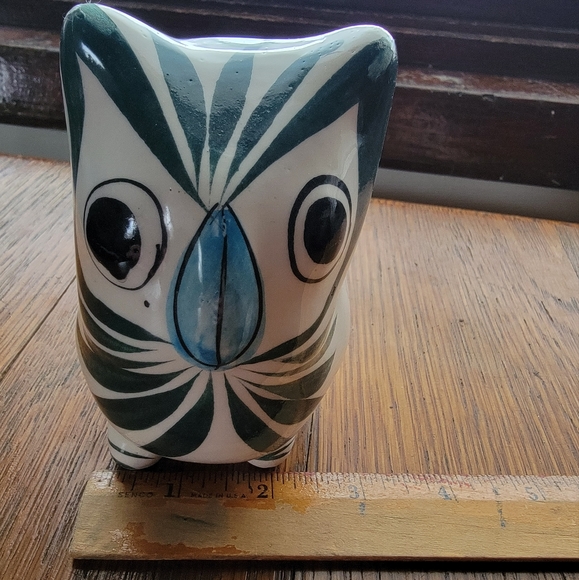 Vintage Hand Painted Owl Made in Mexico - Picture 9 of 11